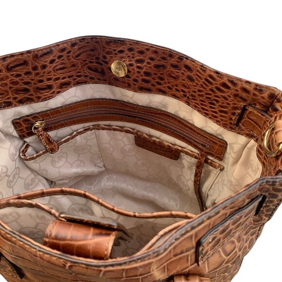 Michael Kors Hamilton Convertible Satchel/Tote Embossed Leather Womens Handbag - Picture 13 of 16